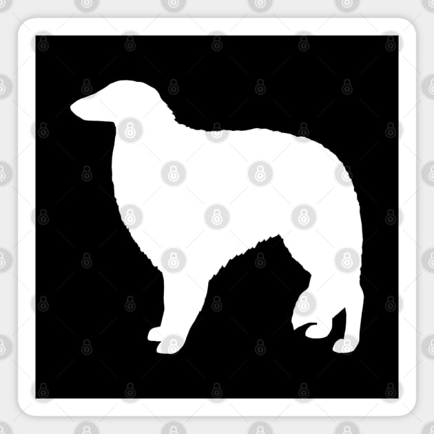 White Borzoi Dog Breed Silhouette Magnet by Coffee Squirrel